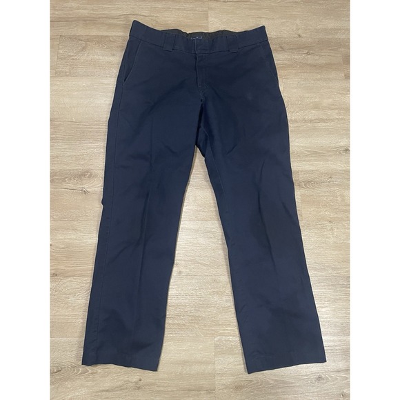 Dickies Original Flex Work Pants Sz 34x30 Navy Blue Straight cotton - Picture 1 of 7